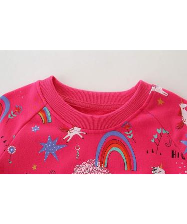 Girls Cotton Sweatshirt for Kids | Long Sleeve Casual Jumper | Age 4-5 Years | Rose Red - Buy Online on SooperMarket.com