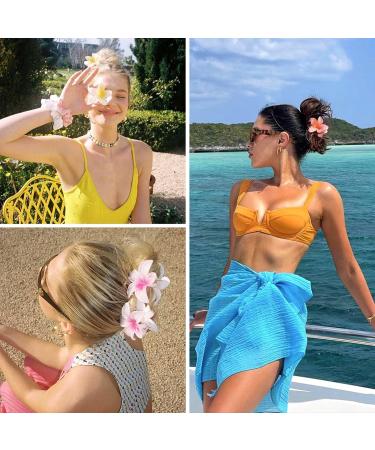 4 Pieces Hawaii Hair Clip Flowers - Beach Hair Accessories for Girls & Women | Perfect for Parties & Vacations - Buy Online on SooperMarket.com