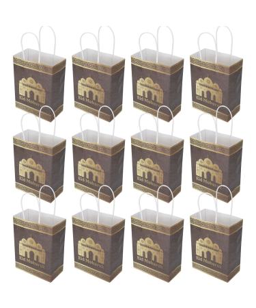 Ramadan Gift Bag Mubarak Sign Design Paper Bag with Paper for Festival Decorations