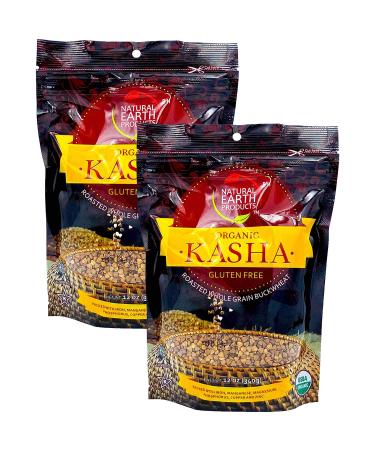 Organic Buckwheat Kasha, Roasted Whole Grain Buckwheat, Gluten Free, Kosher, 12 Oz Resealable Bag (2-Pack, Total of 24 Oz)