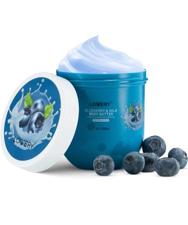 LOVERY Blueberry Milk Whipped Body Butter 2-Pack | Ultra-Hydrating Shea Butter Cream with Jojoba Oil & Vitamin E | Natural Moisturizer for All Skin Types | 12 Ounces - Buy Online on SooperMarket.com