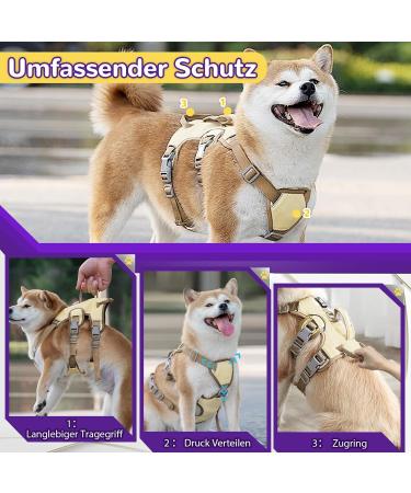 Multi-Purpose Dog Harness & Leash Set | Anti-Train Safety for Small & Medium Dogs (Yellow Size S) - Buy Online on SooperMarket.com