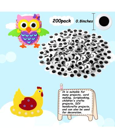 200 Self Adhesive Wiggle Eyes for DIY Crafts - 20mm Black White Googly Eyes - Buy Online on SooperMarket.com