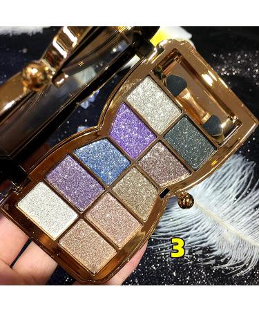 UIFCB Glitter Eyeshadow Palette - 10 Sparkling Colors | Highly Pigmented Long Lasting Makeup Set - Gold (Type 3) - Buy Online on SooperMarket.com