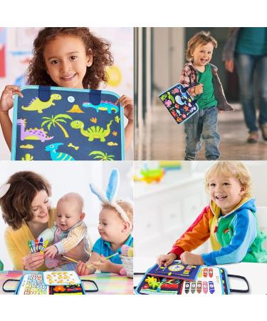 Azalee Busy Board - Montessori Dinosaur Activity Toy for Kids | Enhance Motor Skills & Basic Life Skills - Buy Online on SooperMarket.com