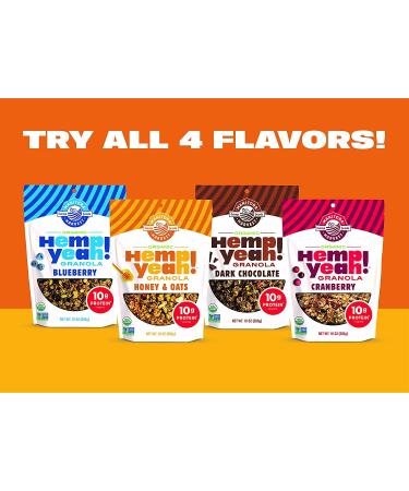 Manitoba Harvest Hemp Yeah! Granola  Blueberry  10Oz  with 10 g of Protein  3.6 g Omegas  3 g of Fiber and less than 10 g Sugar Per Serving  Organic  Non-GMO  Pack of 3 10 Ounce (Pack of 3) Blueberry - Buy Online on SooperMarket.com