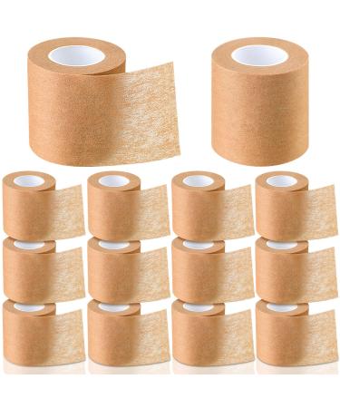 Tondiamo 12 Rolls Micropore Tan Surgical Tape Medical Tape Aid Tape Skin Tape Adhesive Face Tape Breathable Nose Tape Non Woven Paper Mouth Tape for Sleeping Household Supplies (2 Inch x 10 Yards)