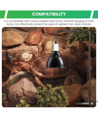 BrightArk Adjustable Reptile Heat Lamp Stand | Small Dome Lamp Bracket for Tortoise, Lizards, Bearded Dragon | 14-24 Inches Hanging Light Stand | Black - Buy Online on SooperMarket.com