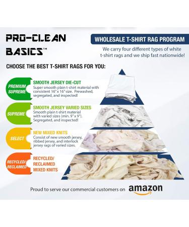 Buy A99325 Recycled Cleaning T-Shirt Cloth Rags | Lint-Free White Rags 2 lb Bag - Eco-Friendly & International Shipping - Buy Online on SooperMarket.com