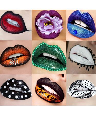 12pcs Matte Liquid Lipstick with Lip Plumper Makeup Sets - Halloween Cosplay Lip Gloss Set - Buy Online on SooperMarket.com