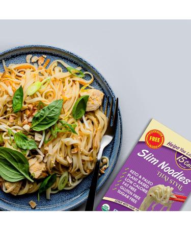 Keto Organic Thai Style Noodles - Zero Carb Sugar & Gluten Free Shirataki Noodle Plant Base Vegan Diet Made of Konjac Flour & Oat Fiber | Healthy Instant Meal Ready to Eat (200g) Pack of 10 7 Ounce (Pack of 10) - Buy Online on SooperMarket.com