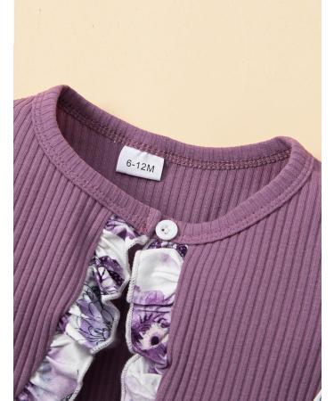 Puseky Toddler Baby Girls Floral Dress and Coat Set 6-12 Months - Purple Outfit - Buy Online on SooperMarket.com