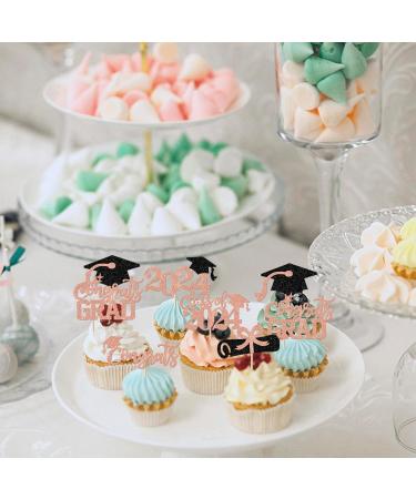 Rsstarxi 24 Pack Class of 2024 Cupcake Toppers 2024 Graduation Congrats Grad Diploma Cap Cupcake Picks Decors for So Proud of You 2024 Graduation Theme Party Cake Decorations Rose Gold - Buy Online on SooperMarket.com