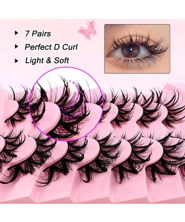 Heracks False Eyelashes Faux Mink Wet Look D-curl Cat-Eye Japanese Style Cosplay Spiky Anime Lashes 20 mm Long Dramatic Thick 7 Pair 7P-Wet-S23 - Buy Online on SooperMarket.com