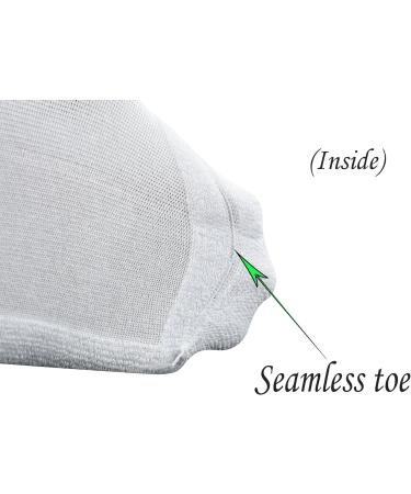 Yomandamor Bamboo Diabetic Ankle Socks - 6 Pairs, Non-Binding Top, Cushion Sole - Size L (3-8) White - Buy Online on SooperMarket.com