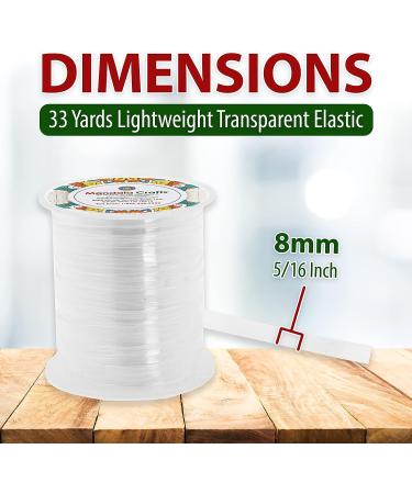 Mandala Crafts 3/8 Inch Clear Elastic Band - 33 Yards | Lightweight & Invisible Elastic for Sewing, Bra, Lingerie, Swimwear Garments - Buy Online on SooperMarket.com