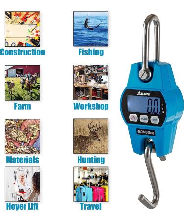 Hanging Weight Scale | 660lb Digital Electronic Weighing Scale for Hunting, Fishing, Farm, and Luggage | Accurate Sensors | Polycarbonate Blue - Buy Online on SooperMarket.com