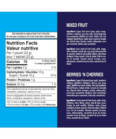 Welch's Fruit Snacks Mixed Fruit & Berries 'N Cherries Bulk Pack Gluten Free Individual Single Serve Bags 22g (Pack of 72) - Buy Online on SooperMarket.com