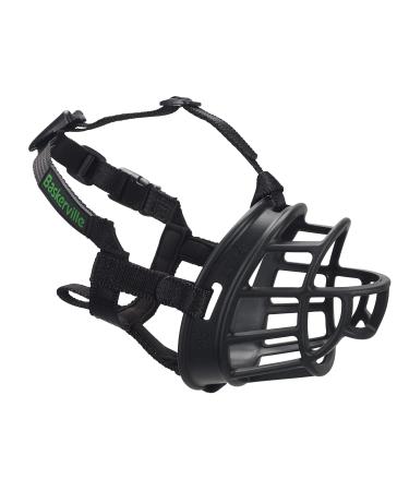 Safe BASKERVILLE ULTRA MUZZLE Size 4 Patented Humane Design Breathable Dog can Pant and Drink Adjustable Padded Dog Training Muzzle for Medium & Large Dogs Prevents Biting Wildlife Scavenging