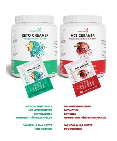 Simply Keto Creamer 450g - Sugar-Free Ketogenic Coffee Enhancer with Coconut Oil & Pasture Butter - Delicious Milk Coffee Low-Carb & High Taste - Buy Online on SooperMarket.com