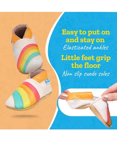 Soft Sole Leather Baby Walking Shoes 2-3 Years Rainbow - Unisex Baby Shoes - Buy Online on SooperMarket.com