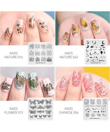 Alexnailart Nature Series Nail Stamping Plates Set - 10 Multi-Pattern Image Templates for Manicure Stencils - Buy Online on SooperMarket.com
