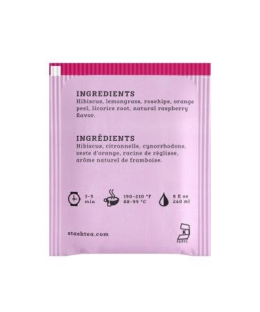 Stash Tea Wild Raspberry Hibiscus Herbal Tea Bags - 20 Count | Refreshing & Naturally Caffeine-Free - Buy Online on SooperMarket.com