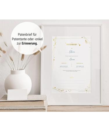 Frank Paperman 3x Set Golden Sponsorship Certificate & Letter | Perfect Gift for Godfather & Godparent | Baptismal Keepsake with Gold Embossing - Buy Online on SooperMarket.com
