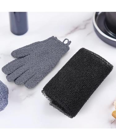 Yiclick Back Scrubber Set: African Net Sponge, Exfoliating Gloves, Exfoliating Body Scrubber, Exfoliating Washcloth & Loofah Mitt for Men and Women - Buy Online on SooperMarket.com