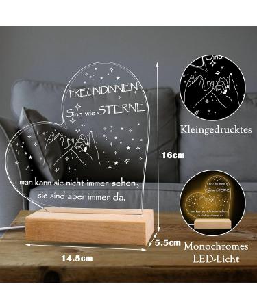Merclix LED Night Light Gift for Girlfriend - Perfect Birthday & Christmas Present Best Friend Gifts in Wood Color - Buy Online on SooperMarket.com