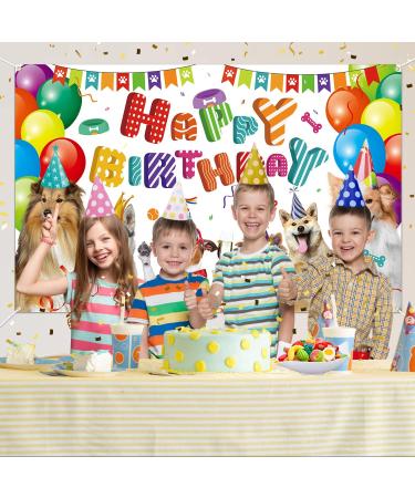 Dog Happy Birthday Backdrop Dog Birthday Party Decorations Puppy Photography Background for Pets Puppy Kids Dog Theme Birthday Party Supplies - Buy Online on SooperMarket.com
