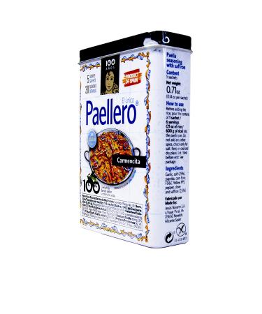 Carmencita Paellero Paella Seasoning with Saffron (5 sachets) in Tin - 20g (0.71oz) - Buy Online on SooperMarket.com