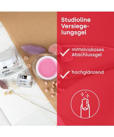 Emmi Nail Studioline Sealing Gel 15ml - High Gloss Top Coat Gel UV Self-Smoothing & Scratch-Resistant Vegan | Perfect for Geln gel - Buy Online on SooperMarket.com