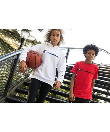 Champion Boys Short Sleeve Tech Athletic Tee Shirt - Large Black Sliced C | Ideal for Gym, Sports, and School - Buy Online on SooperMarket.com
