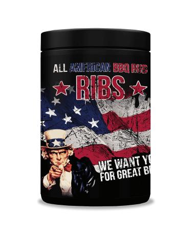 All American BBQ RIBS 350G - Perfect Ribs from the Smoker - Authentic American Barbecue Dry Marinade for Unmistakable Grill enjoyment 350 g (1 Series)