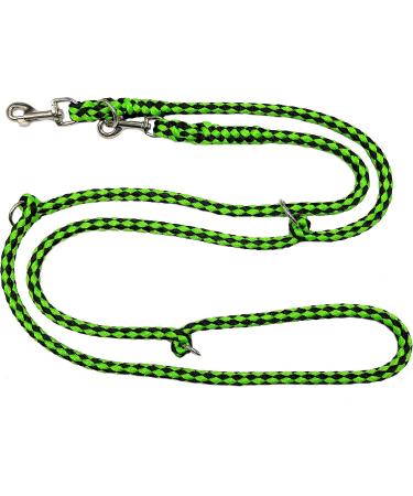 Adjustable Dog Exercise Line for Large Dogs up to 80kg - 2.40m 2.80m 3.50m 5m - Durable Double Linen in 17 Colors - 2.80m 4-Fold Black-Neon Green - Buy Online on SooperMarket.com