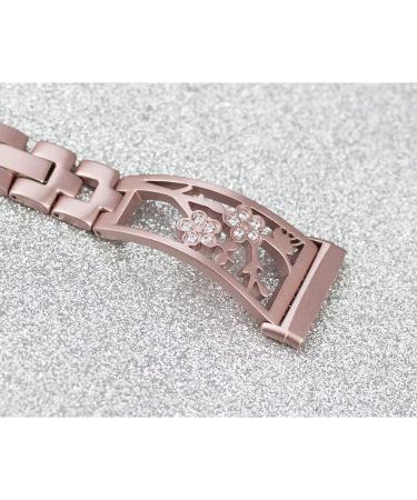 Mtozon Stainless Steel Bracelet for fitbit Sense/Versa 3 - Women's Rose Gold Bling Wristband - Buy Online on SooperMarket.com