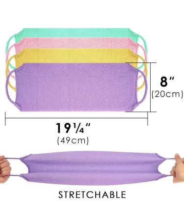 Linkidea 8 Pack Stretchable Exfoliating Towels with Handles - Wholesale Bulk Pack for Deep Cleansing Body Shower - Buy Online on SooperMarket.com
