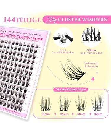Calailis DIY Eyelash Extensions Set - 144 D Curl Individual Lashes with Adhesives Remover & Applicator | CDD03 Kit - Buy Online on SooperMarket.com
