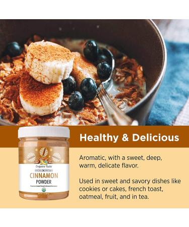 Organic Veda Cinnamon Powder - 100% Pure & Organic Ground Cinnamon Bark - 8 oz - Ideal for Cooking, Baking, Coffee & Tea - Buy Online on SooperMarket.com