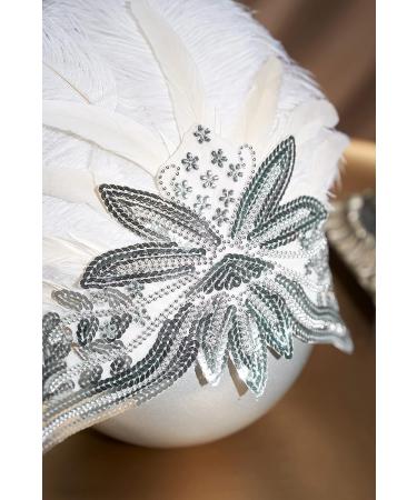 BABEYOND Carnival Feather Headpiece - White 1920s Flapper Showgirl Headband - Buy Online on SooperMarket.com