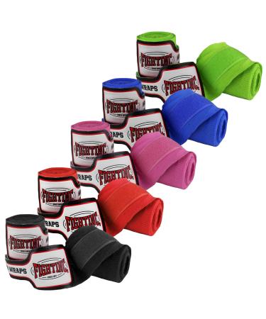 Fightinc.Boxing bands elite 4.5m - 450 cm elastic black red blue green neon pink pink boxing kickboxing martial arts 450 cm black (001)