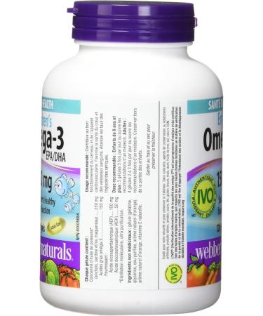 Webber Naturals Omega-3 Kids Softgel Capsules Natural Orange 120 Count (Pack of 1) - Buy Online on SooperMarket.com