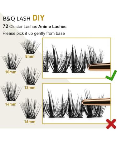 72 Count D Curl Individual Cluster Lashes | Natural Soft Fluffy Eyelash Extensions - UK-FD-B43-D-8-16MIX - Buy Online on SooperMarket.com
