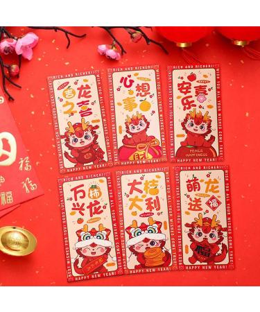 Generic 6X Red Envelopes for Chinese Lunar New Year Red Packets Best Wishes Gift from Hong Bao Lucky Money for Spring Festival Graduation Style C - Buy Online on SooperMarket.com