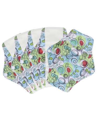 Sanitary Panty Liners 5pcs Women Sanitary Pad Cotton Washable Reusable Cloth Menstrual Pads Feminine Menstrual Pads Mama Pad Panty Liner Bamboo Cloth Napkins Postpartum Nursing Pads Towels Pads