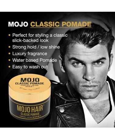 MOJO Hair Classic Pomade 3xPack Strong Hold & Low Shine Premium Water Based Pomade Luxury Fragrance Washes Out With Ease Hair Styling For Men & Women 3x 75ml/64g/2.53Floz 75 ml (Pack of 3) - Buy Online on SooperMarket.com