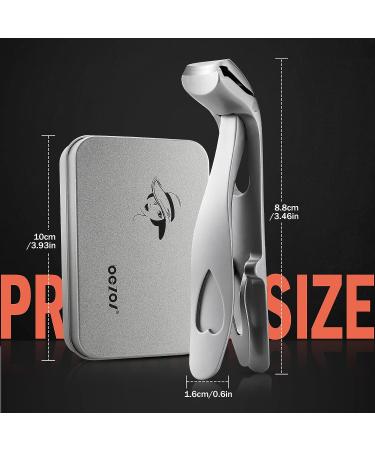 BEZOX Angled Head Nail Clippers for Seniors - Premium Steel Toenail Clipper for Thick Nails - Ergonomic Cutter Trimmer with Catcher - Men and Women - Silver - Buy Online on SooperMarket.com