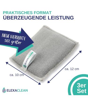 Elexaclean Flush Sponge Pot Cleaner Set - 3 Washable Microfiber Sponges (12x10 cm Gray) - Eco-Friendly & Reusable Kitchen Cleaning Solution - Buy Online on SooperMarket.com
