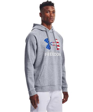 Under Armour Men's New Freedom Fleece Hoodie - Steel Medium Heather/White - XXL - Buy Online on SooperMarket.com